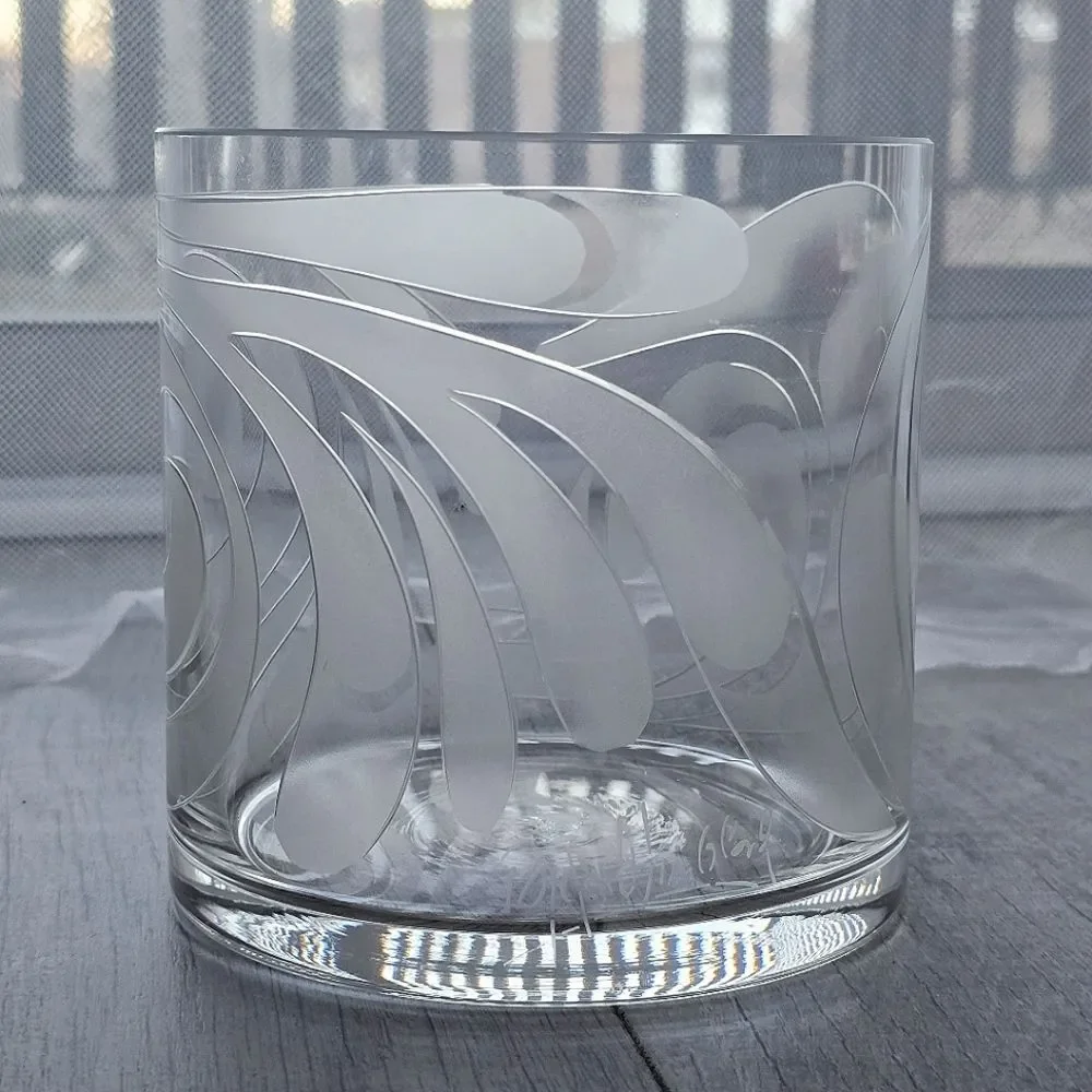 Rosenthal Studio Line Vase Etched Frosted Crystal by Bjorn Wiinblad Germany